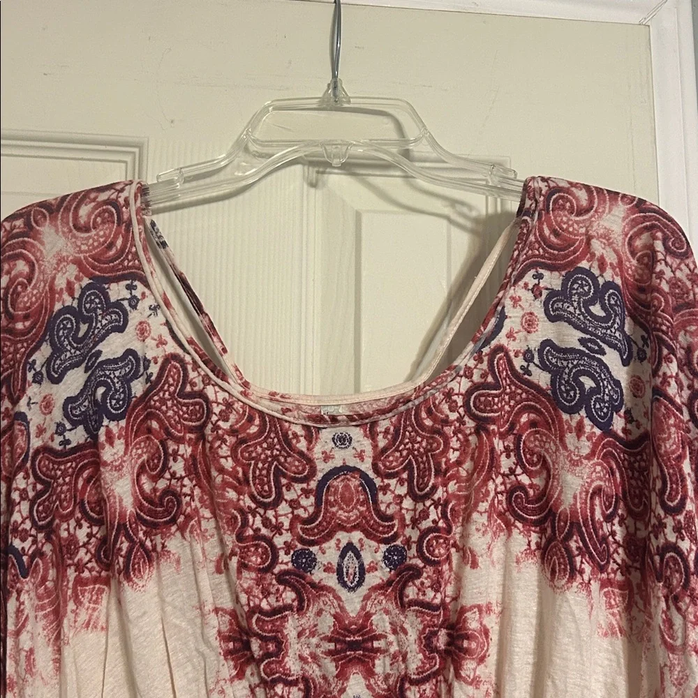 5for$20☂️💕 Free People pink white crop top T back - Picture 2 of 4